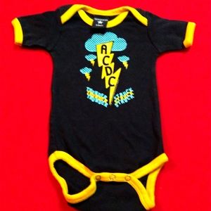 Sourpuss AC DC Thunder Struck Baby Onesie Shirt